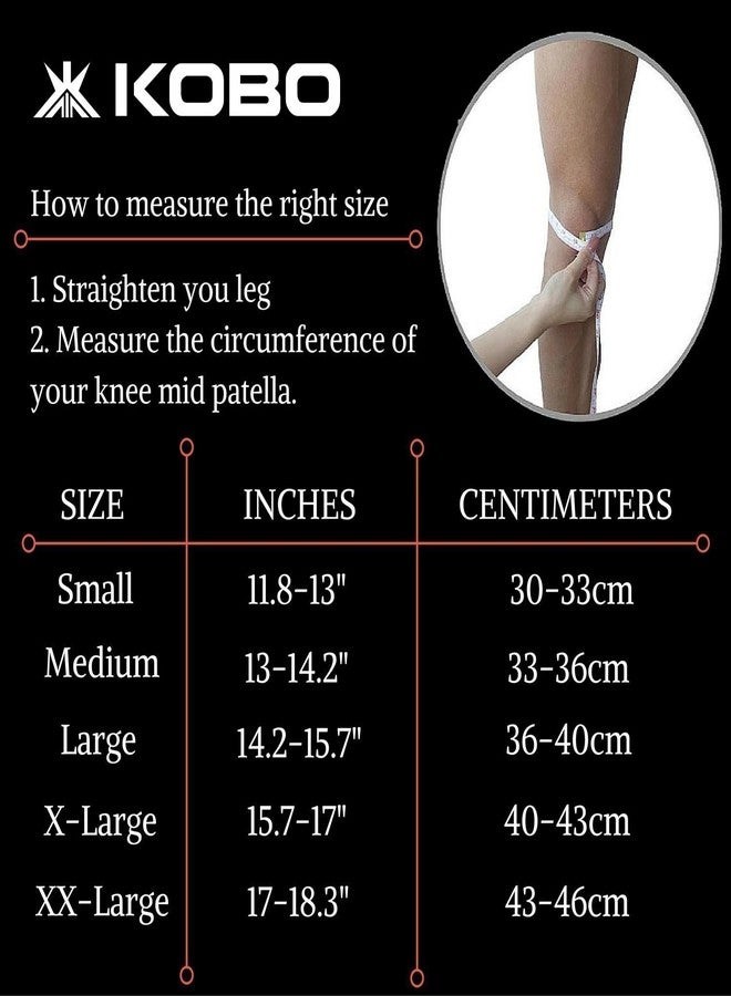Kobo 7 mm Knee Cap Compression Support Knee Sleeves for Powerlifting Gym Squats Running Cycling Sports Jogging Workout Pain Relief (Material: Neoprene & Spandex) (L) - Image 5