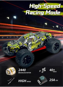 Harvestoy HAVT RC 1/14 Brushless  Romote Control Cars with LED Headlight for Beginners. Fast 60 km/h,4X4 Offroad .RC car for adults for kids.Toys Gifts  - Image 2