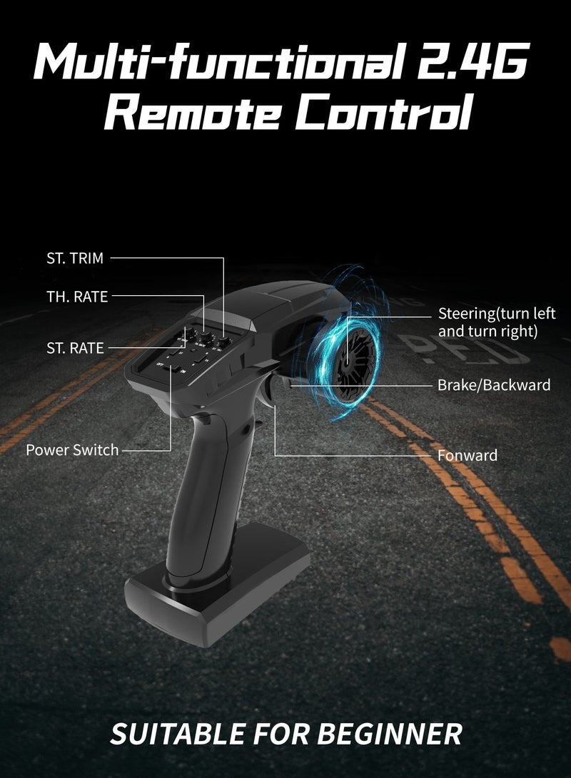 HAVT RC 1/14 Brushless  Romote Control Cars with LED Headlight for Beginners. Fast 60 km/h,4X4 Offroad .RC car for adults for kids.Toys Gifts