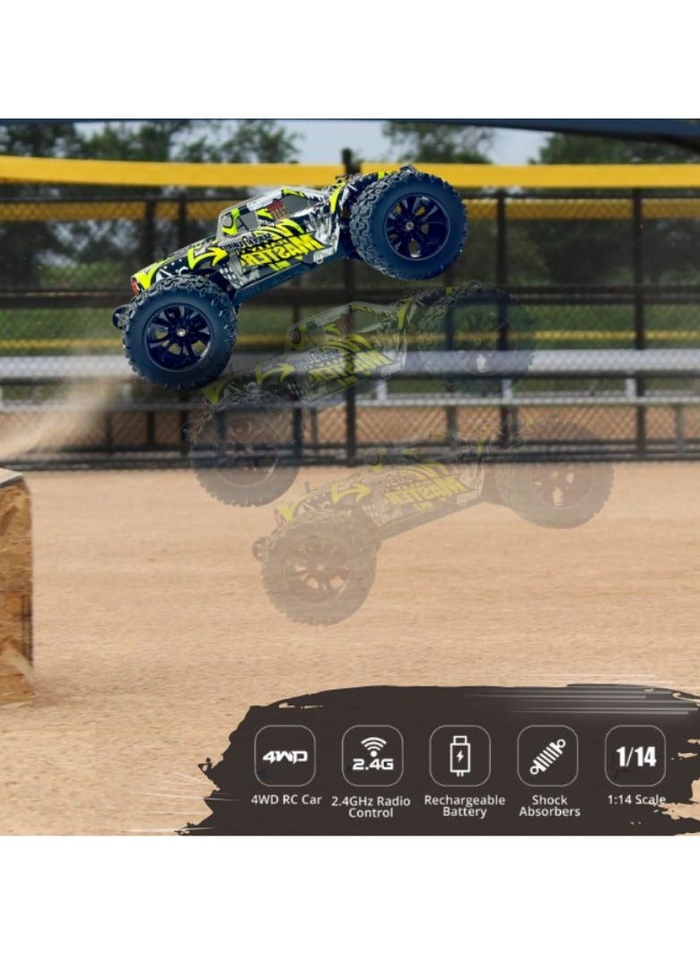 HAVT RC 1/14 Brushless  Romote Control Cars with LED Headlight for Beginners. Fast 60 km/h,4X4 Offroad .RC car for adults for kids.Toys Gifts