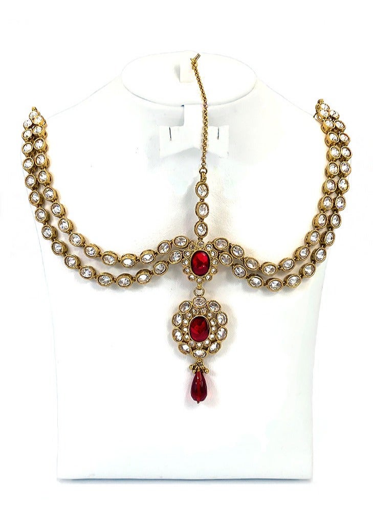 Gohona Bollywood Style Head Chain Jewelry Matha Patti - Image 1