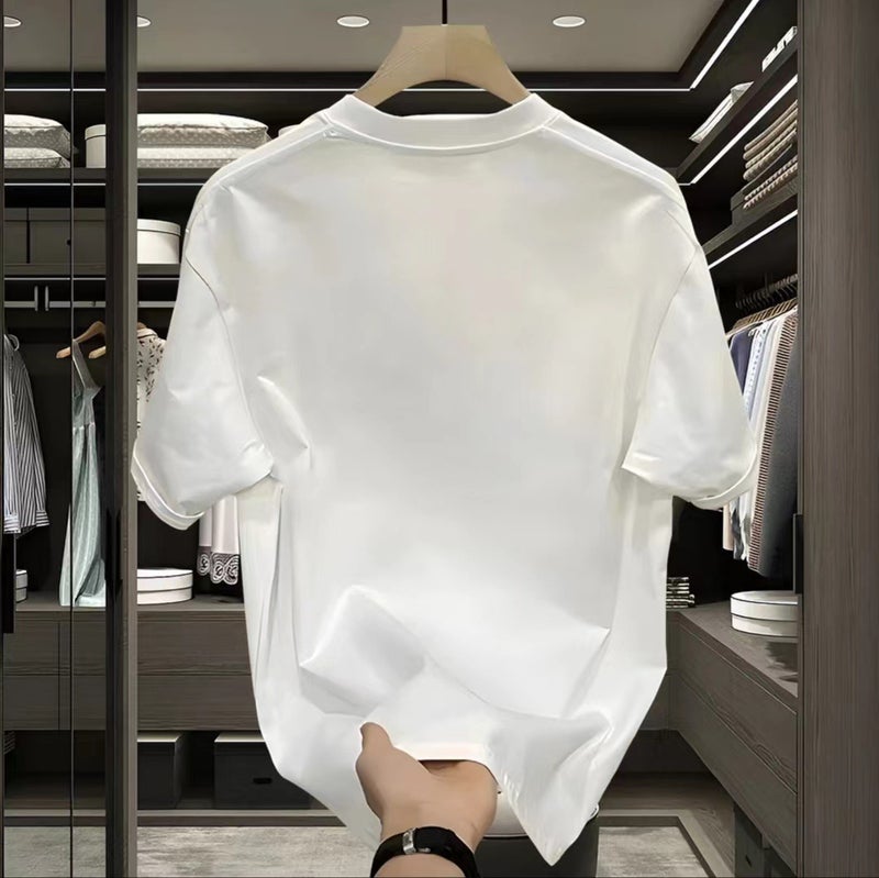 American Style Trendy Brand Heavy Cotton Short-Sleeved Letter Printed T-Shirt Loose All-Match Western Style Round Neck Top - Image 5