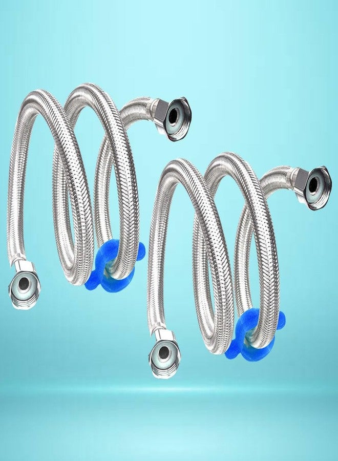 MLD Connecting pipe for wash basin/Steel Connection Pipe For Hot And Cold Water/Geyser Connection Pipe/Basin Mixer Connection Pipe GCP4861 (18 inch, Steel, Connection Pipe, 2 Pieces) - Image 1
