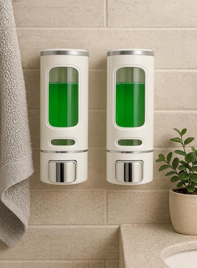 LAGET® 400ml Soap Dispenser for Wash Basin -Wall Mounted | Kitchen and Bathroom Accessories Items | Liquid Handwash Dispenser Bottle Capsule Design Pack of 2 (White) - Image 1