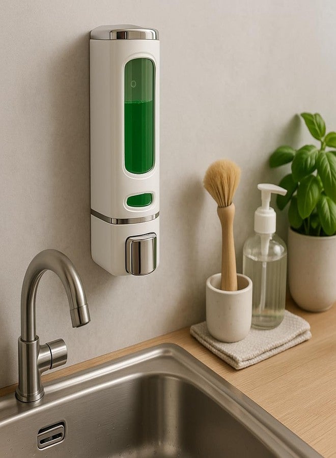 LAGET® 400ml Soap Dispenser for Wash Basin -Wall Mounted | Kitchen and Bathroom Accessories Items | Liquid Handwash Dispenser Bottle Capsule Design Pack of 2 (White) - Image 4