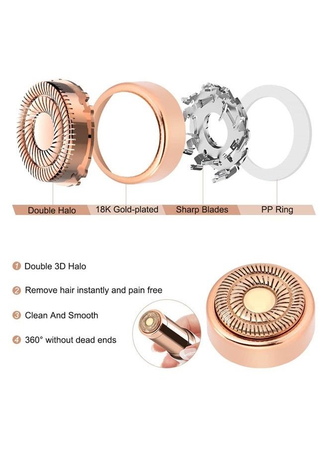 Color You Facial Hair Remover Replacement Heads Generation 2, Double Halo Replacement Heads for Finishing Touch Facial Hair Removal for Women, 18K Gold-Plated Replacement Heads for Facial Hair Remover (6 PCS)  - Image 2