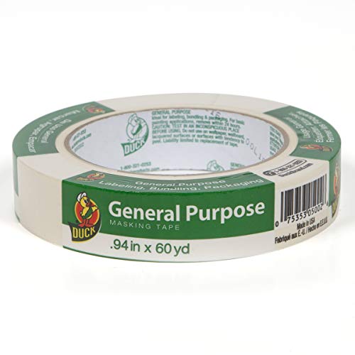 Duck Brand General Purpose Masking Tape, 0.94 Inches by 60 Yards, Beige, 36 Rolls per Pack (286655) - Image 3