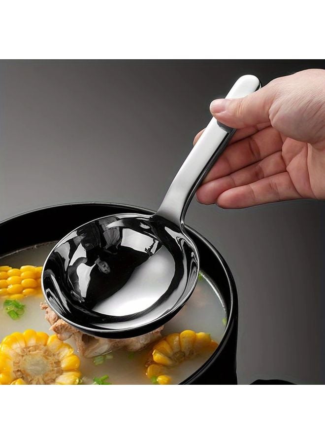 Large Bowl Spoon Short Handle Long Handle Thickened Stainless Steel Serving Spoon - Image 4