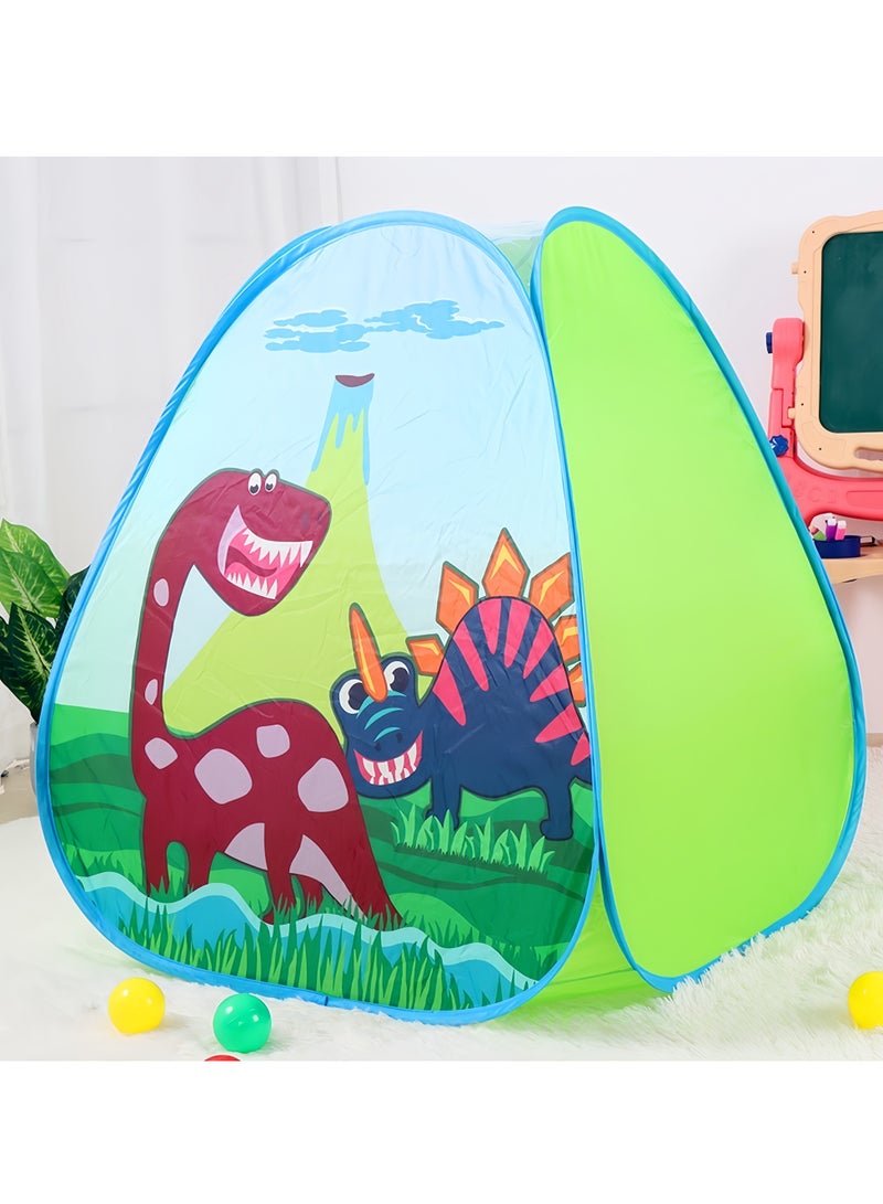 خيمة لعب للأطفال قابلة للطي للبنات والأولاد، خيمة ألعاب محمولة للأطفال، خيمة لعب منزلية منبثقة، لعبة خيمة للأطفال مع حقيبة حمل، بيت لعب للأطفال الصغار للاستخدام الداخلي والخارجي للأطفال من عمر 1-3 سنوات (ديناصور). - Image 5