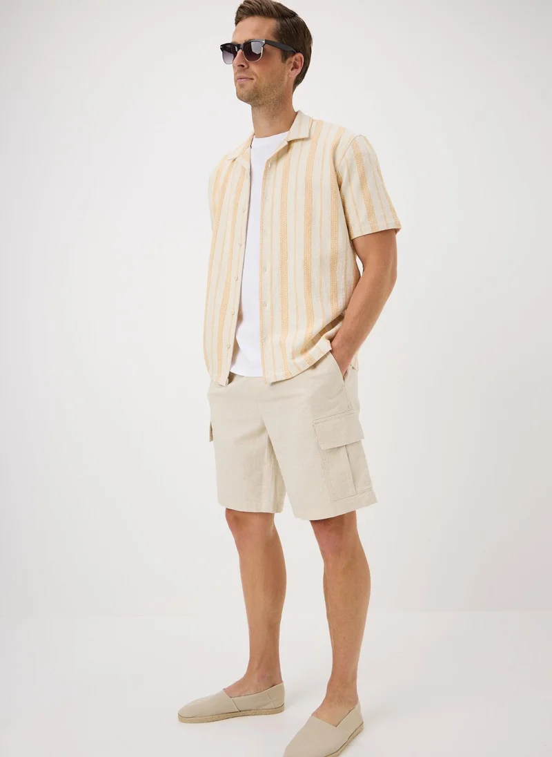 Matalan Natural Linen Blend Ripstop Cargo Shorts