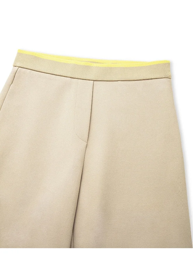 Contrast Waist Culotte Trousers