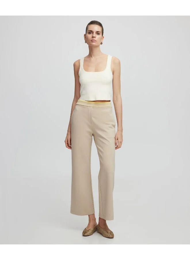 Contrast Waist Culotte Trousers