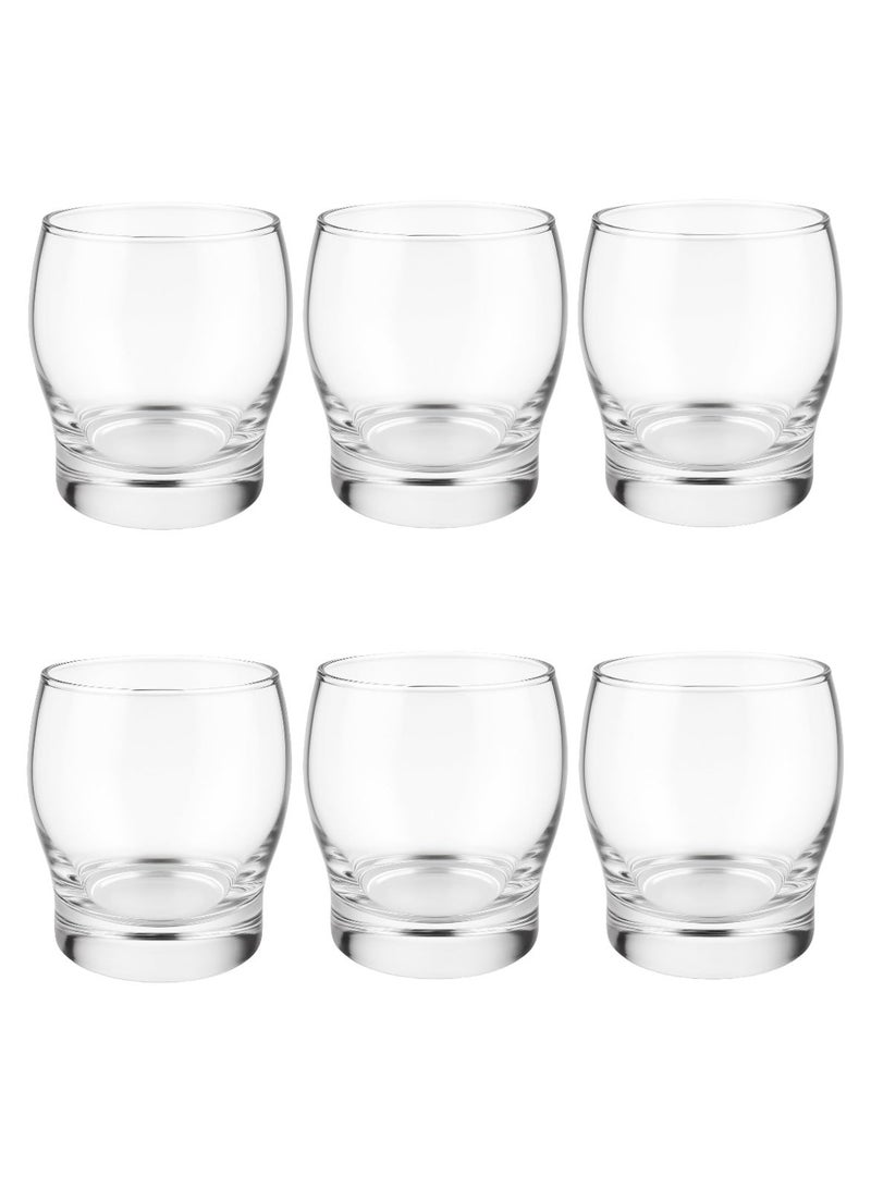 Raz Rock Glass Set 6-Piece – Clear Glass Drinkware for Water, Juice & Beverages – 150 ml / 200 ml / 250 ml - Image 2