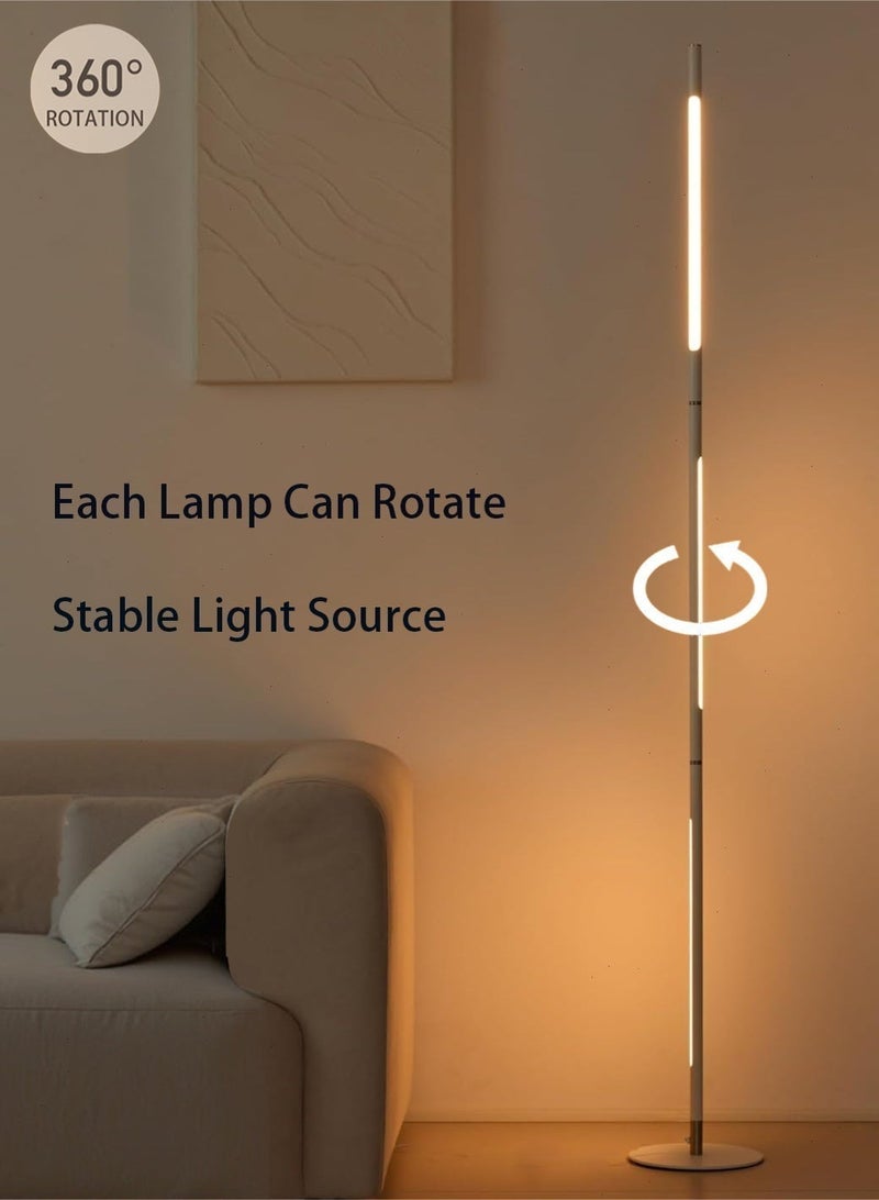 Floor Lamp LED Modern Standing Reading Light, Height 3 Levels & Rotatable, 3 Color & Stepless Brightness Dimmer for Living Room Corner Lamp, Office Task Light, White - Image 5