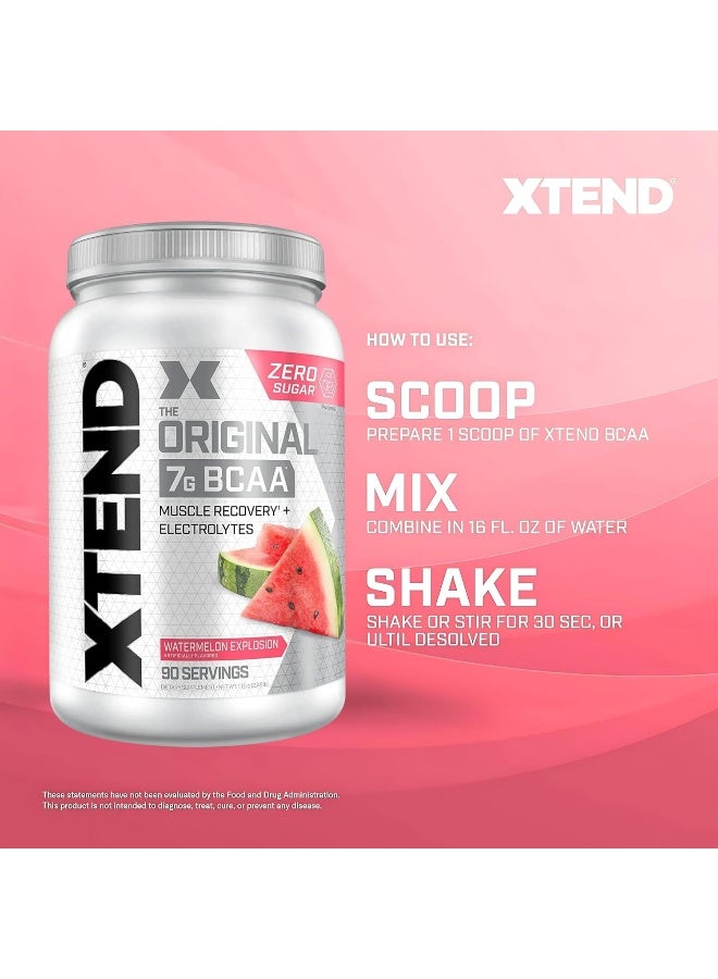 Original Bcaa Powder Zero Sugar With Electrolytes For Hydration & Muscle Repair, Post-Workout Supplement, Watermelon Flavor - 90 Servings