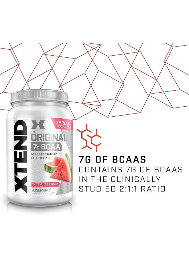 Original Bcaa Powder Zero Sugar With Electrolytes For Hydration & Muscle Repair, Post-Workout Supplement, Watermelon Flavor - 90 Servings