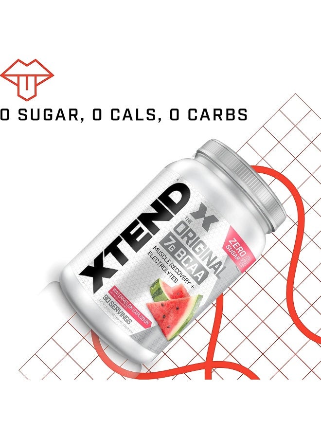 Original Bcaa Powder Zero Sugar With Electrolytes For Hydration & Muscle Repair, Post-Workout Supplement, Watermelon Flavor - 90 Servings
