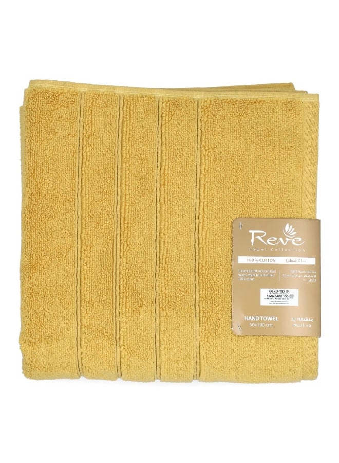 REVE Borabora Luxurious Cotton Absorbent Hand Towel Yellow 50 x 100 cm - Image 4