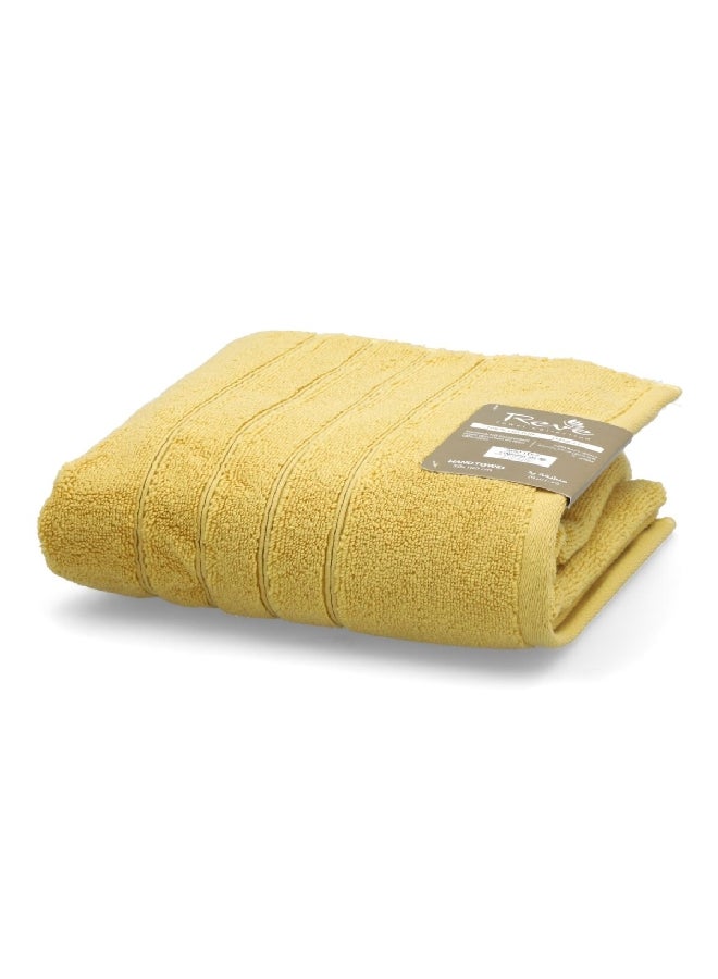 REVE Borabora Luxurious Cotton Absorbent Hand Towel Yellow 50 x 100 cm - Image 2