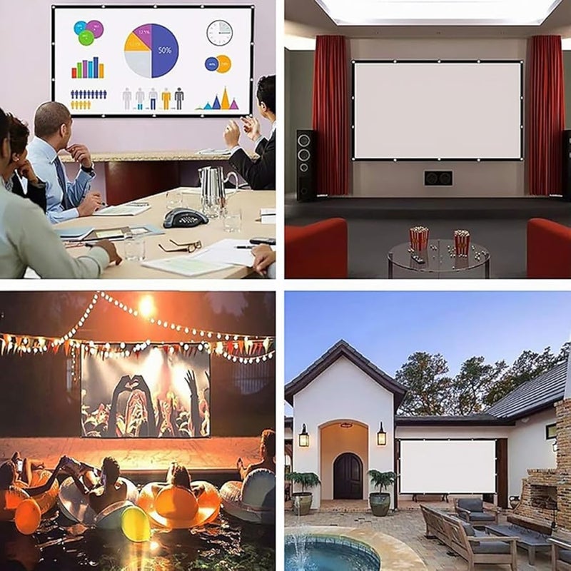 Homoyoyo 120 Inch Projector Screen High Definition Wrinkle Resistant Indoor Outdoor Movie Theater - Image 4
