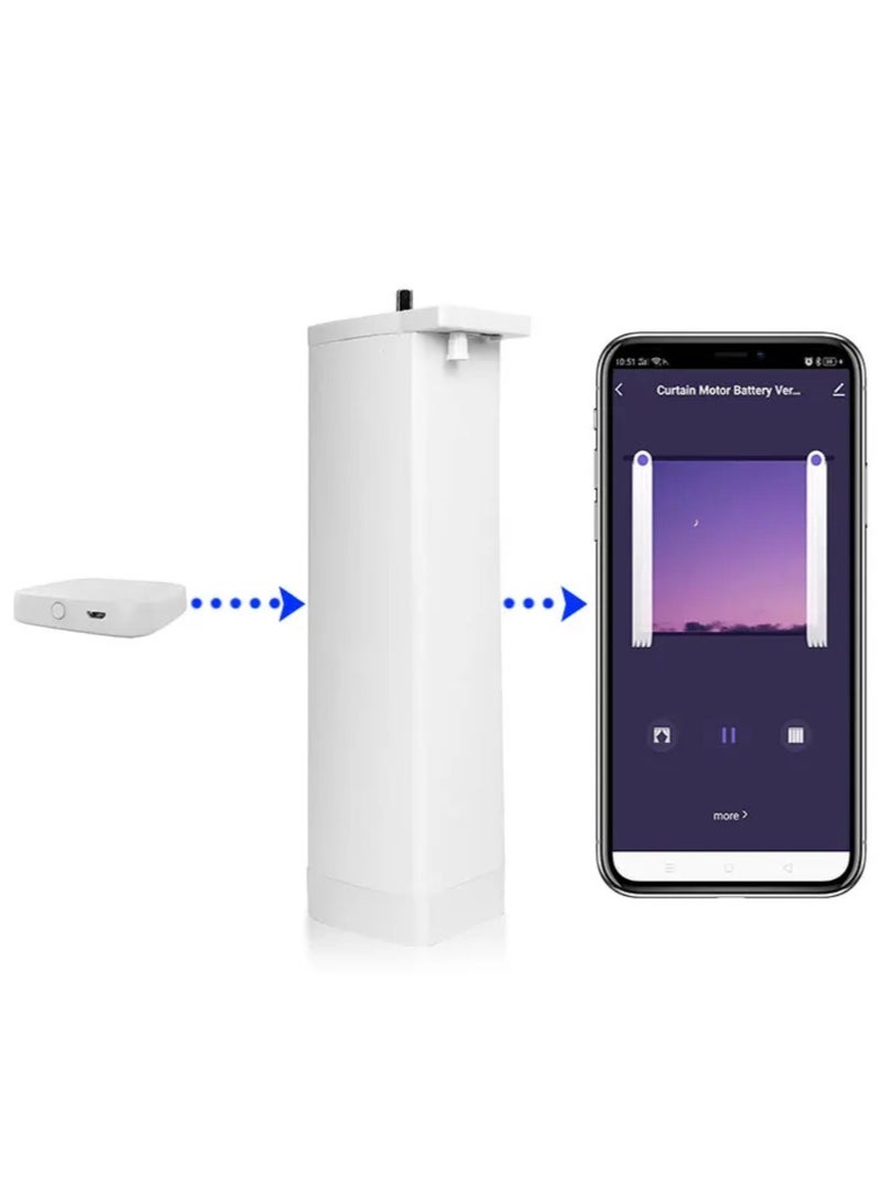6th Generation Tuya ZigBee Battery Smart Curtains Motor With Remote USB Type with Fast Charge Electric Curtain for Window Alexa
