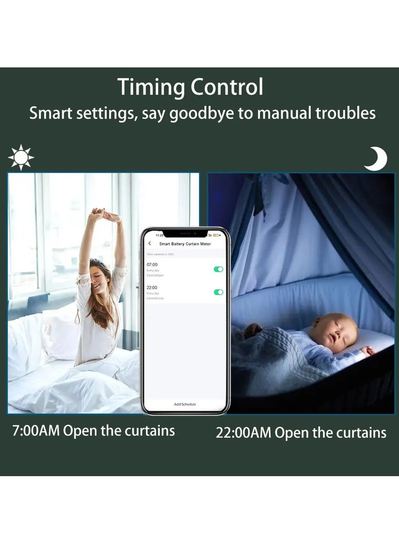 6th Generation Tuya ZigBee Battery Smart Curtains Motor With Remote USB Type with Fast Charge Electric Curtain for Window Alexa
