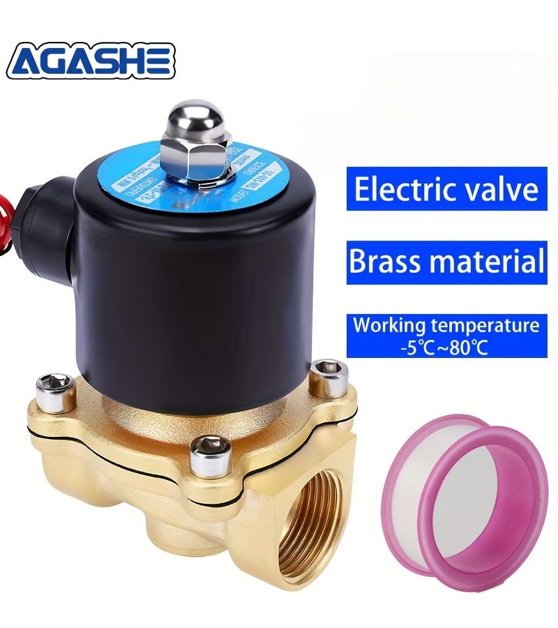 AGASHE صمام كهربائي 220 فولت UW-25 DC 12V 24V للمياه والهواء والغاز بمادة الفايتون (Viton) مغلق عادة (NC) من الدرجة الصناعية معدن متين للأنظمة الهوائية - Image 4