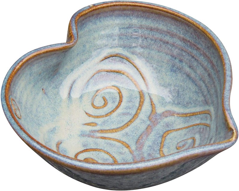 Castle Arch Pottery Irish Pottery Bowl HandGlazed Heart Shaped Design 6 Diameter by 2 Height with Celtic Spiral Motif  Handcrafted In Ireland  Lead  Cadmium Free Irish Gifts For Men  Women