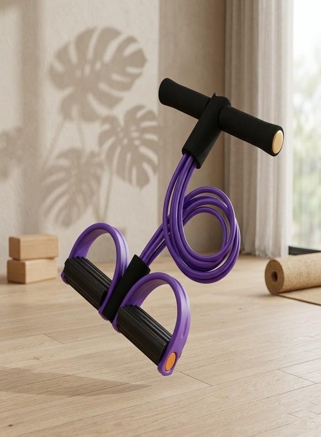 MOBDESK Pedal Resistance Band, Sit-Up Pull Rope Exerciser for Tummy, Waist and Leg Slimming, Portable Home Fitness Equipment, Purple - Image 3