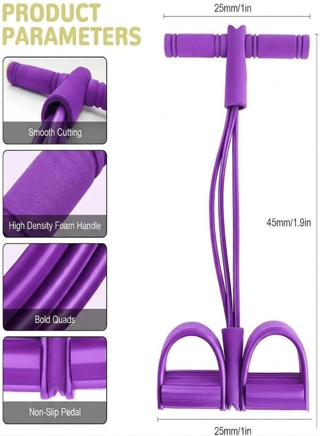 MOBDESK Pedal Resistance Band, Sit-Up Pull Rope Exerciser for Tummy, Waist and Leg Slimming, Portable Home Fitness Equipment, Purple - Image 5