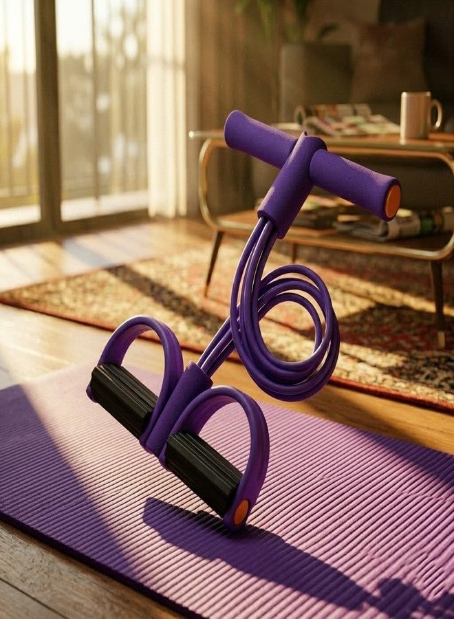MOBDESK Pedal Resistance Band, Sit-Up Pull Rope Exerciser for Tummy, Waist and Leg Slimming, Portable Home Fitness Equipment, Purple - Image 2