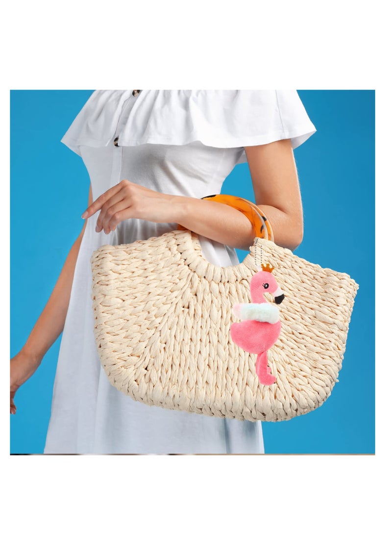 KASTWAVE 3Pcs Plush Flamingo Keychains with Glitter Crown Stuffed Animal Pendant Backpack Bag Hanging Keychain Flamingo Party Favors Pink - Image 5