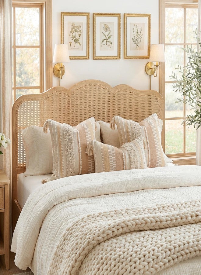 BlissBlush Decorative Throw Pillow Cover 20x20 Square Cream Neutral White Boho Accent Pillowcase Tassels Farmhouse Cushion for Couch Sofa Bedroom Living Room Home Décor (Cover ONLY, Pack of 1) - Image 4