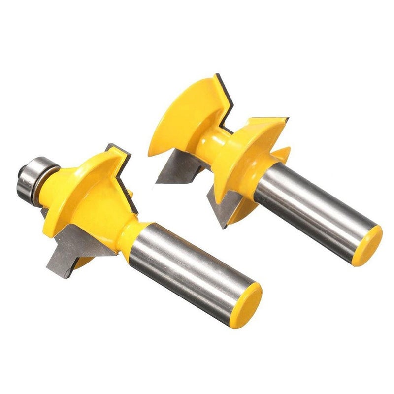 Yakamoz 2Pcs Matched 1/2" Shank Tongue and Groove Router Bit Set 120 Degree Woodworking Groove Chisel Cutter Tool - Image 4