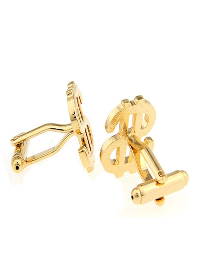 Vcufflinks Dollar Sign Currency Cufflinks Money Wedding Gift (Gold) - Image 2