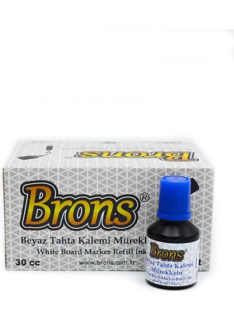 برونز Whiteboard Pen Ink Blue 30CC 12 Pack