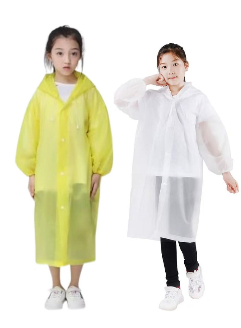 DIOTTI Raincoat for Kids, EVA Coat Reusable Poncho Jacket for Boys and Girls - Image 1