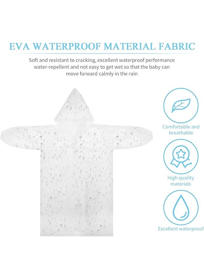 ديوتي قطعتان من بونشو المطر للأطفال، معاطف مطر قابلة لإعادة الاستخدام من مادة إي في إيه مع قلنسوة وأزرار للأولاد والبنات، أغطية مطر خفيفة الوزن ومقاومة للماء للسفر والمشي لمسافات طويلة والأنشطة الخارجية. - Image 3