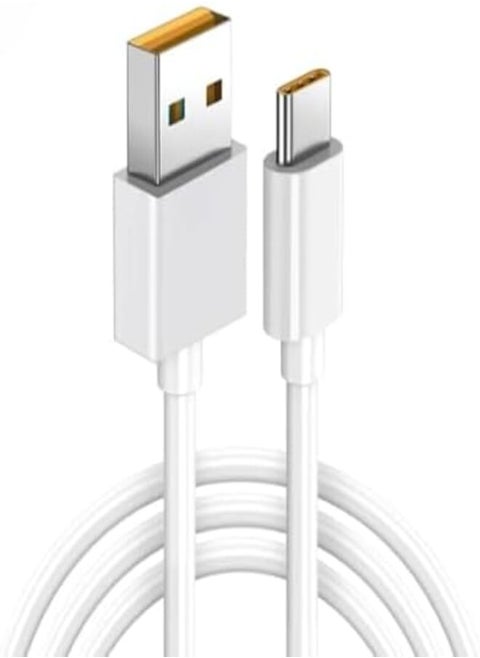 Super VOOC Flash Charging C-Type Data Sync Charging Cable Compatible With All Oppo Type C Smartphones,100cm Type C USB (Compatible with Oppo R15/RENO/RENO2/RENO2 Z/Reno F/Realme X3/XT, White,)