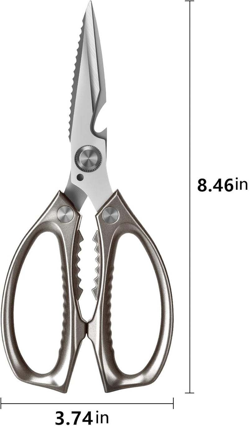 Honsen Kitchen Scissors, All Purpose，Ultra Sharp Meat Scissors，Heavy Duty Cooking Scissor，Dishwash Safe Stainless Steel Kitchen Shears for Food, Chicken Bones, Turkey - Image 2