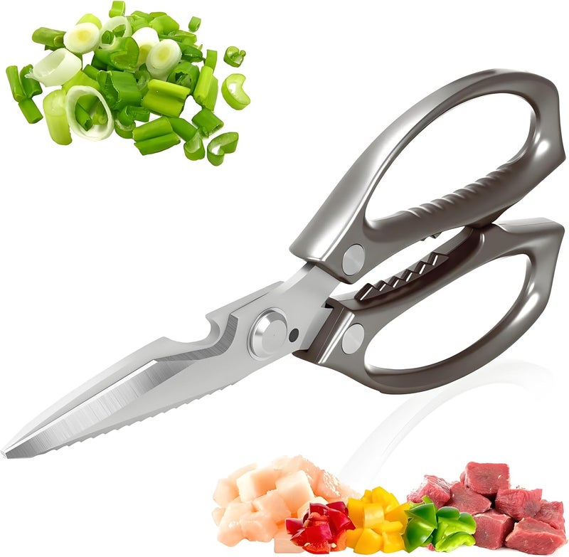 Honsen Kitchen Scissors, All Purpose，Ultra Sharp Meat Scissors，Heavy Duty Cooking Scissor，Dishwash Safe Stainless Steel Kitchen Shears for Food, Chicken Bones, Turkey - Image 1