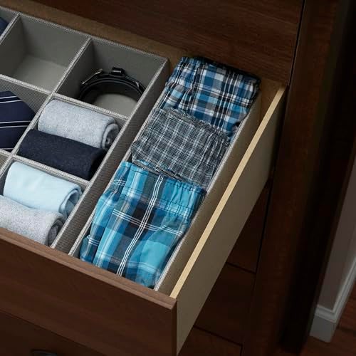 Household Essentials Grey 725-1 Deep Drawer Organizer Box for Storage | 12 in x 4 in x 3.13, Silver - Image 2