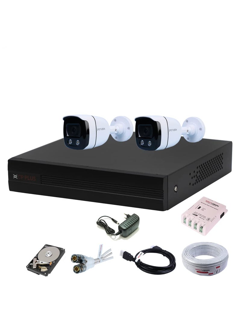 CP PLUS Cp plus 4 Channal HD DVR 1080p 1PcsColorful View in Nightvision Outdoor Camera 24 MP 2Pcs500 GB Hard DiskFull Combo Set  - Image 1