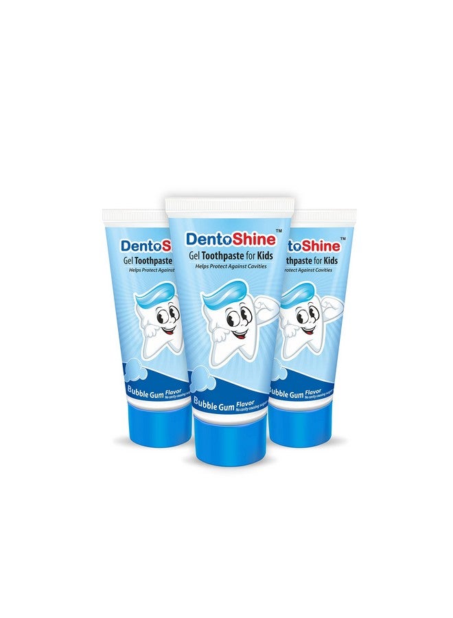 DentoShine Gel Toothpaste For Kids | Pack Of 3 (3, Bubblegum) - Image 1