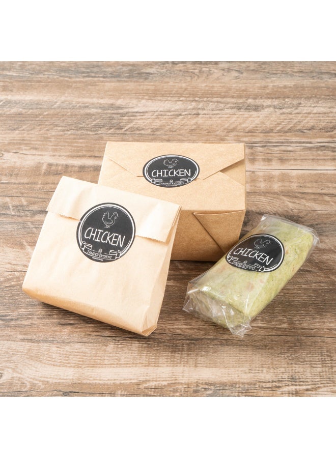 Restaurantware Label Tek 2 Inch Tamper-Evident Stickers For Chicken, 500 Rolled Tamper Seal Stickers - Chalkboard Design, For Safe Food Delivery, Black With White Font Plastic To Go Stickers - Image 3