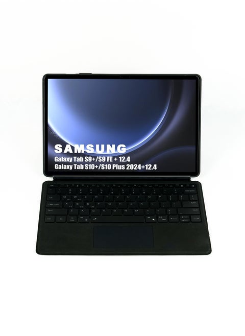 English and Arabic tablet keyboard for Samsung Galaxy Tab S10+/S10 Plus + 12.4 inch Keyboard Case: 7 Color Backlit Detachable Smart Tablet Keyboard Cover with Touchpad -  Tab S10+/S10 Plus  12.4" Keyboard Case with S Pen Holder