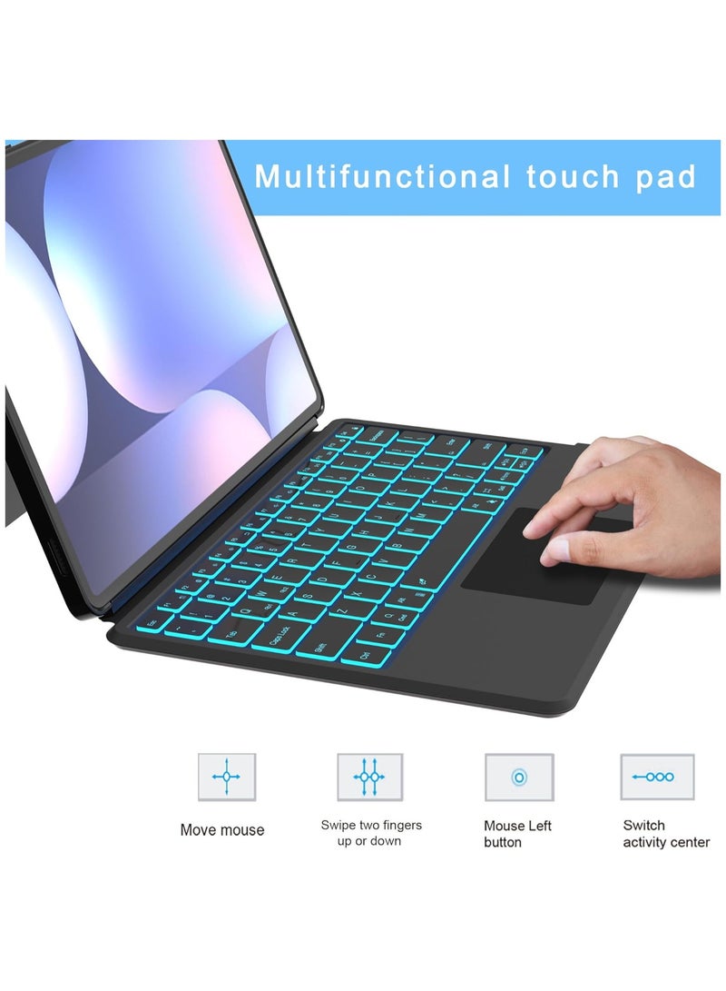 Keyboard Case for Samsung Galaxy Tab S10+/S9+/S9 FE+ Plus 12.4 Inch: One-button DEX mode, 7-color backlight, smart touchpad, ultra-thin case with S-PEN holder  - Image 5