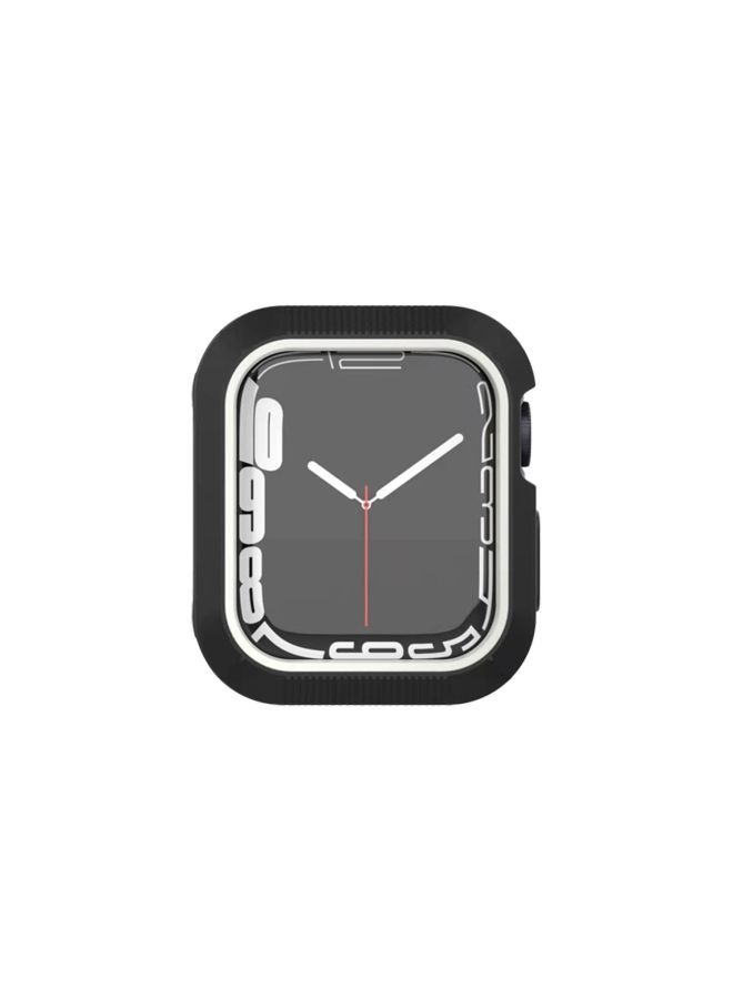 Suitable For Apple Watch Series1-7 Watch Anti-fall Two-color Matte Protective Case For Iphone 7 Generation PC Set-Color:Black And White-Exterior Dimension:45MM