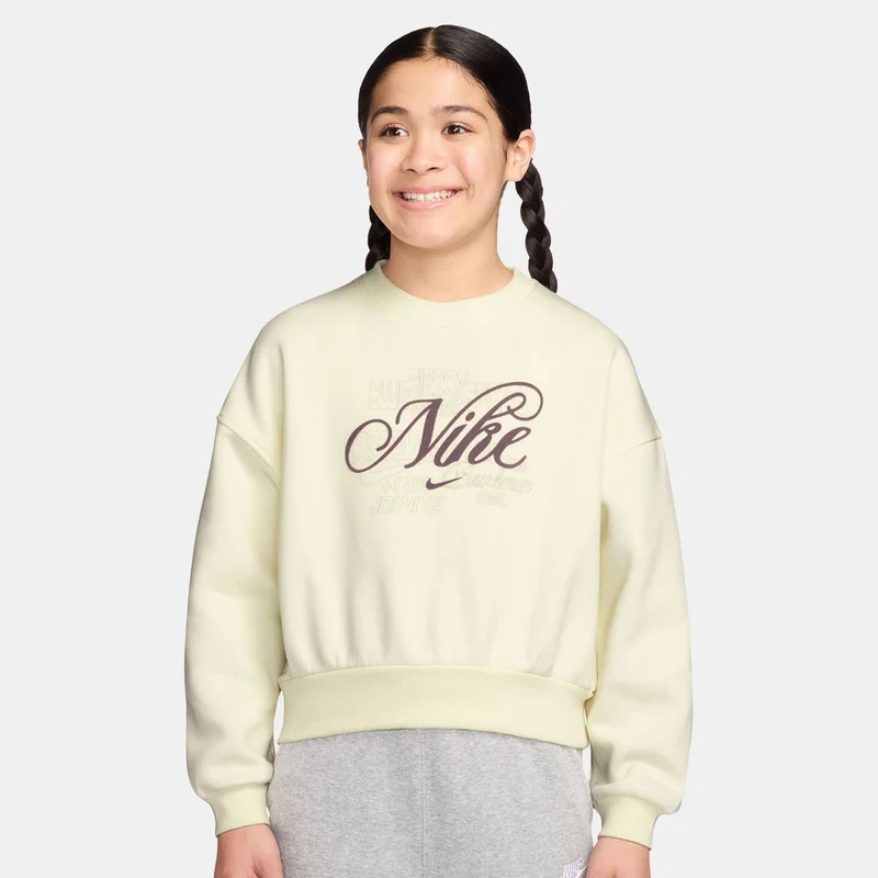 نايكي Kids' Sportswear Club Boxy Sweatshirt (Older Kids)