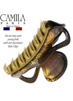 CAMILA Paris Cp3241 French Hair Clip For Women Black And Gold Girls Hair Claw Clips Jaw Fashion Durable And Styling Hair Accessories For Women Strong Hold No Slip Grip Made In France  - Image 3